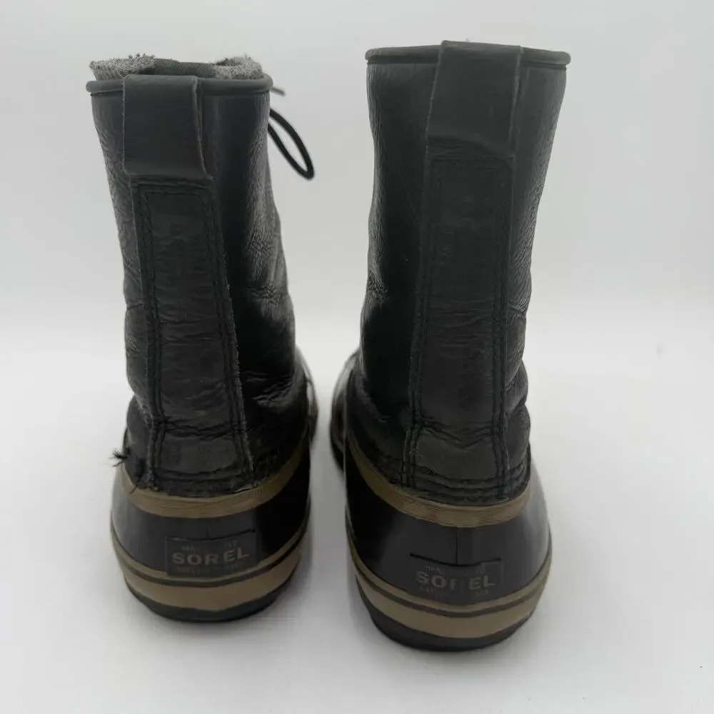Sorel Men's Black Leather 1964 Premium T Snow Lace Up Boots Size 8